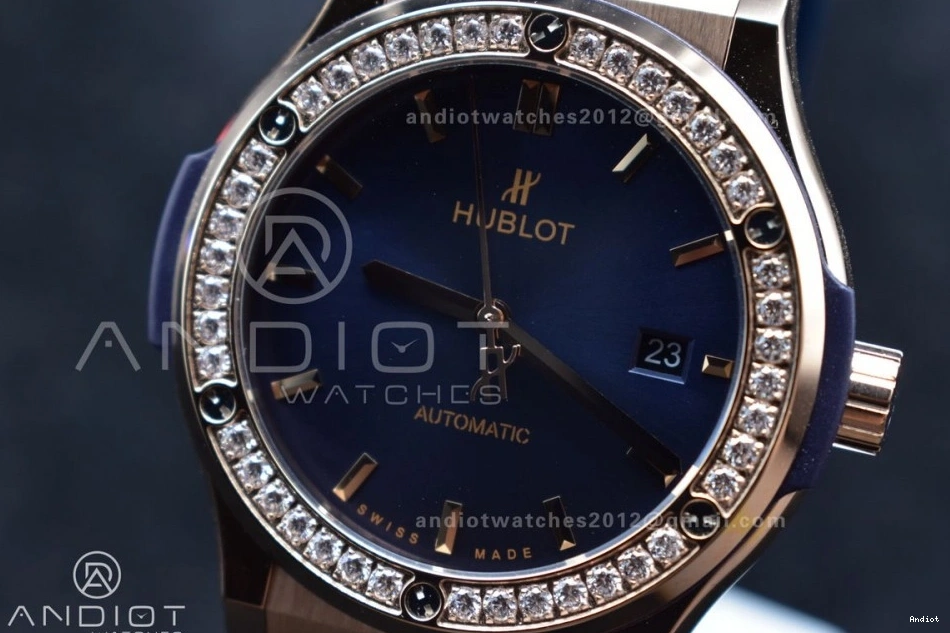 Diamond Classic Strap Best Fusion on Blue Dial Blue with Edition SS HBF Bezel Gummy 1:1 A2892 45mm 1203